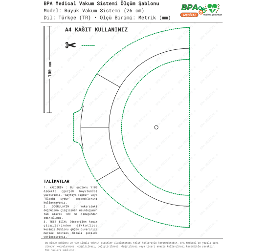 Large Vacuum Bell Drawing PDF Large Vacuum Bell 26 cm PDF Drawing – Size Template for Chest Correction Device