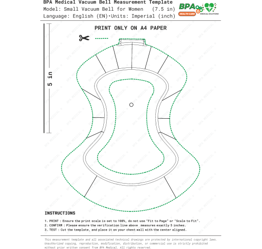 Small Vacuum Bell for Woman Drawing Small Vacuum Bell for Woman 19 cm PDF Drawing – Size Chart