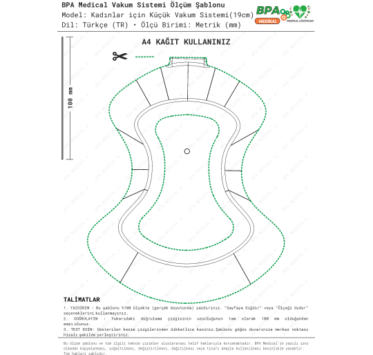 Small Vacuum Bell for Woman Drawing Small Vacuum Bell for Woman 19 cm PDF Drawing – Size Chart